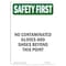Signmission OSHA SAFETY FIRST Sign, No Contaminated Gloves And Shoes, 10in X 7in Decal, 7" W, 10" H, Portrait OS-SF-D-710-V-11187 - alternate 1
